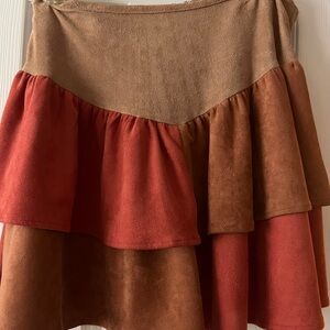Faux suede skirt